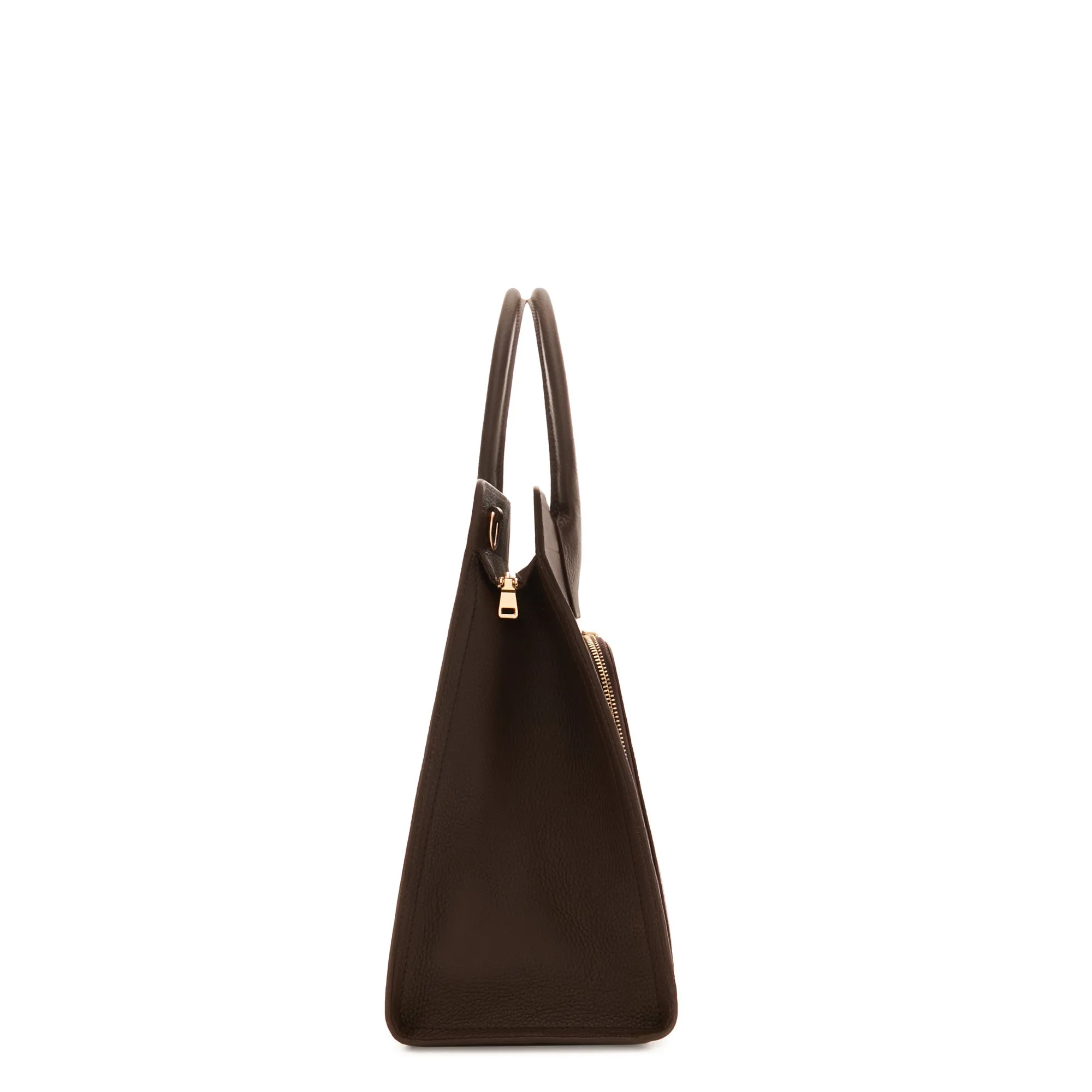 Honor Nadine brown calfskin leather handbag with 16.4 inch laptop pocket