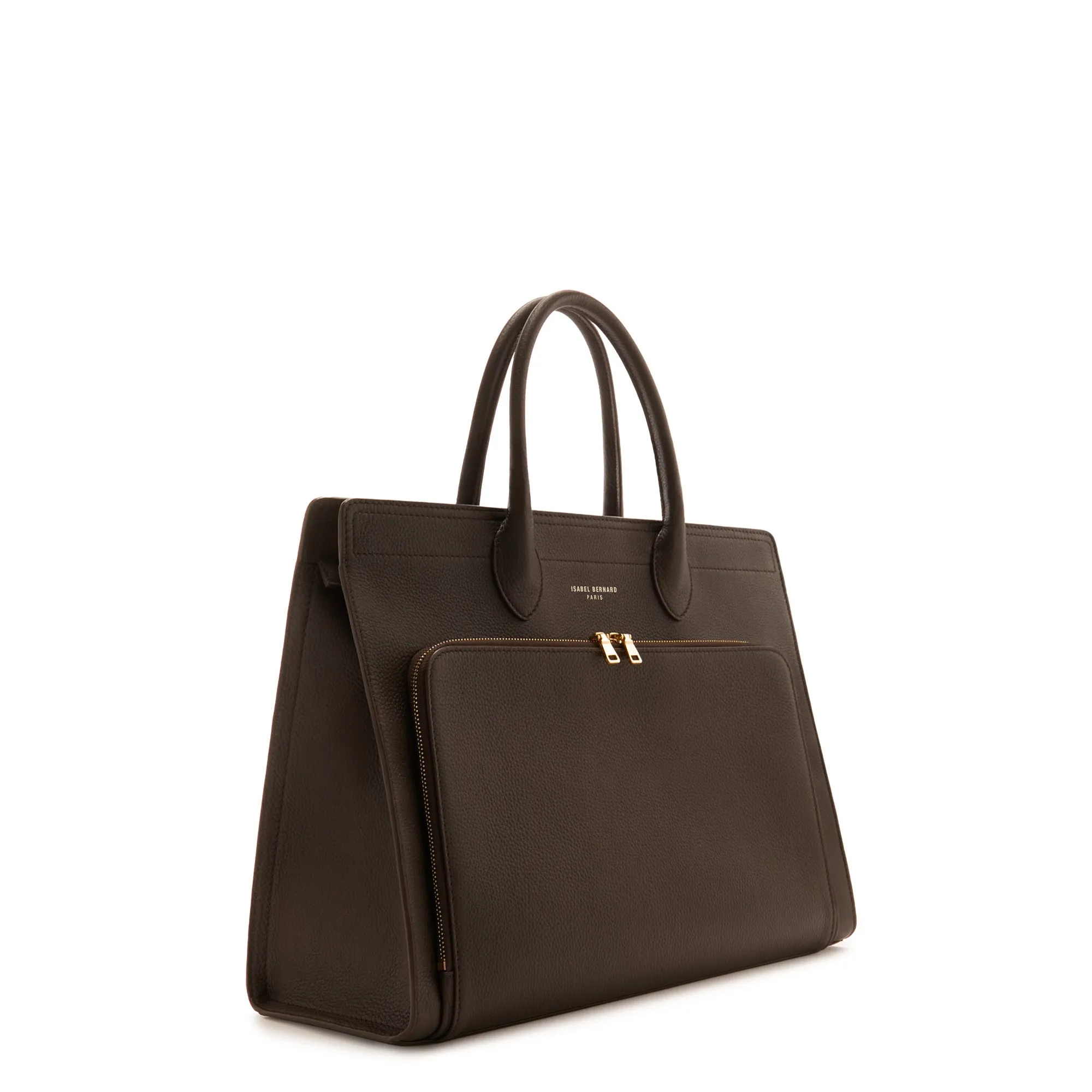 Honor Nadine brown calfskin leather handbag with 16.4 inch laptop pocket