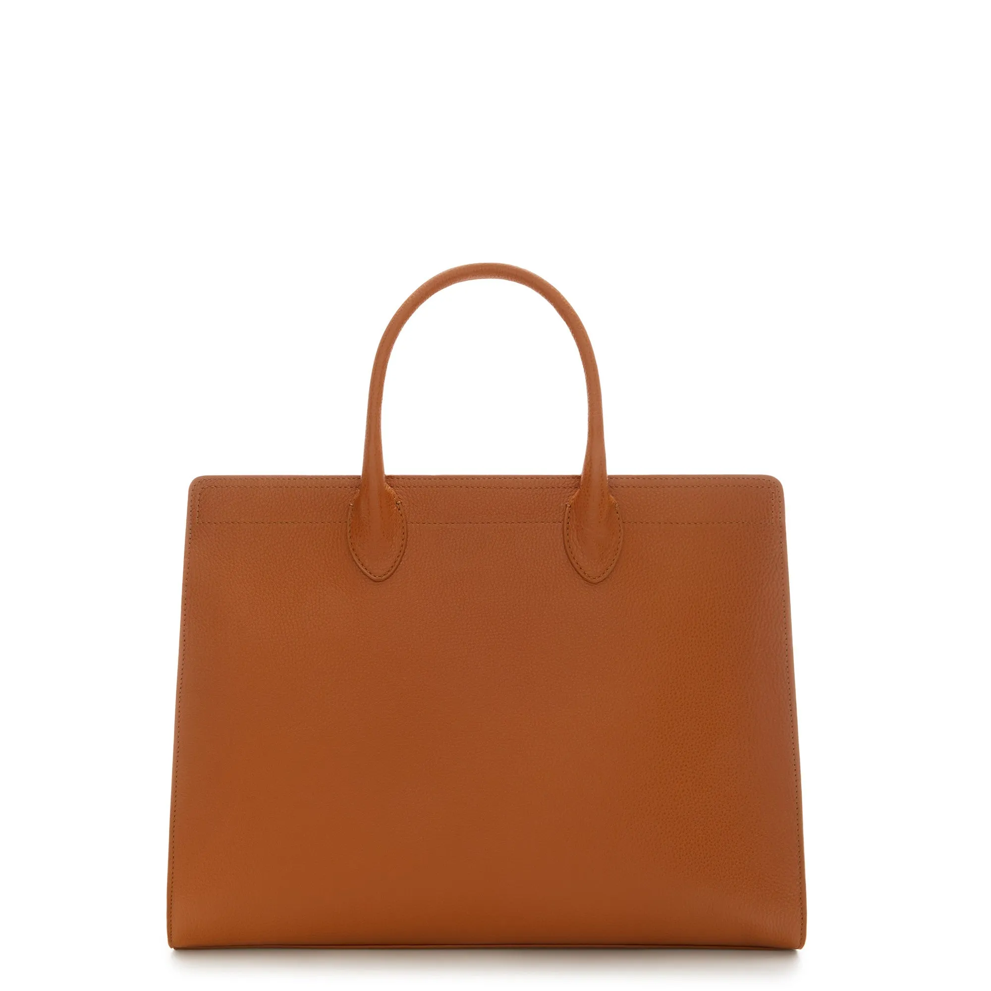 Honor Nadine cognac calfskin leather handbag with 16.4 inch laptop pocket