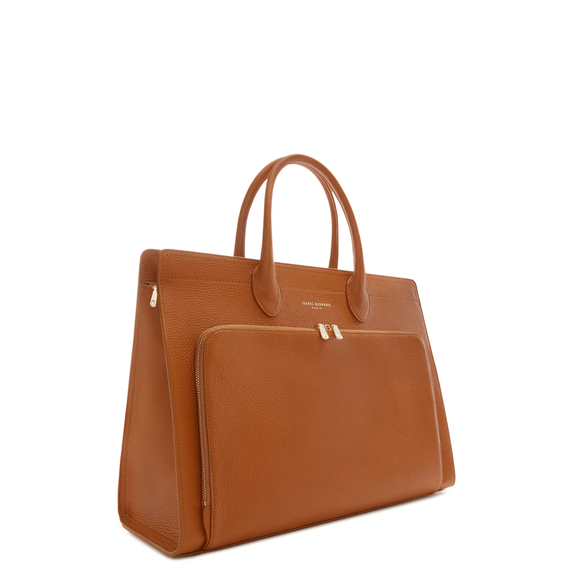 Honor Nadine cognac calfskin leather handbag with 16.4 inch laptop pocket