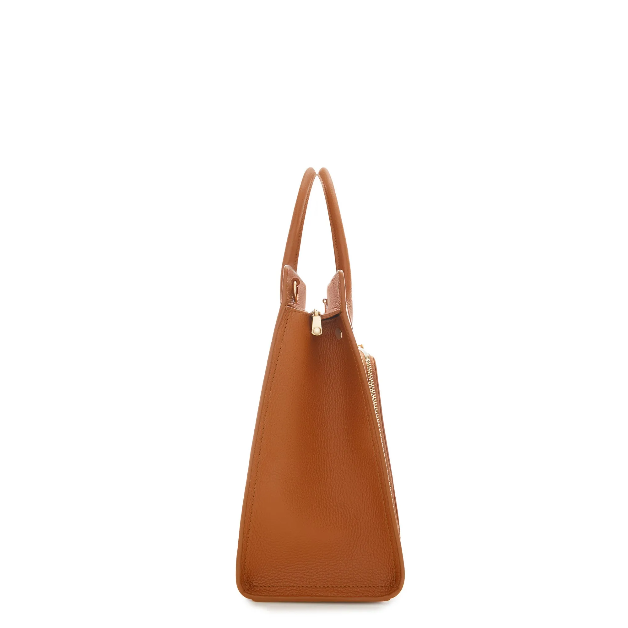 Honor Nadine cognac calfskin leather handbag with 16.4 inch laptop pocket