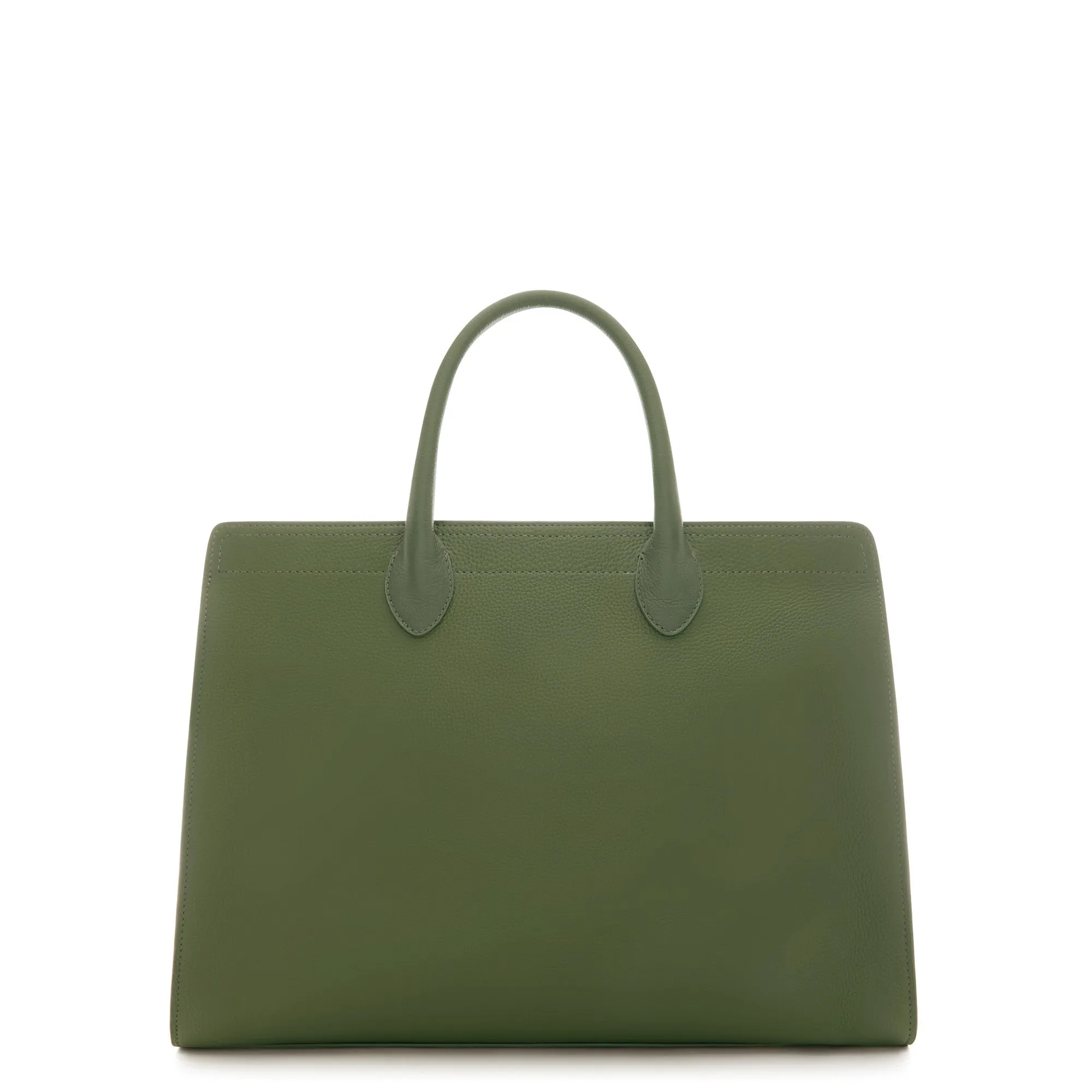 Honor Nadine green calfskin leather handbag with 16.4 inch laptop pocket