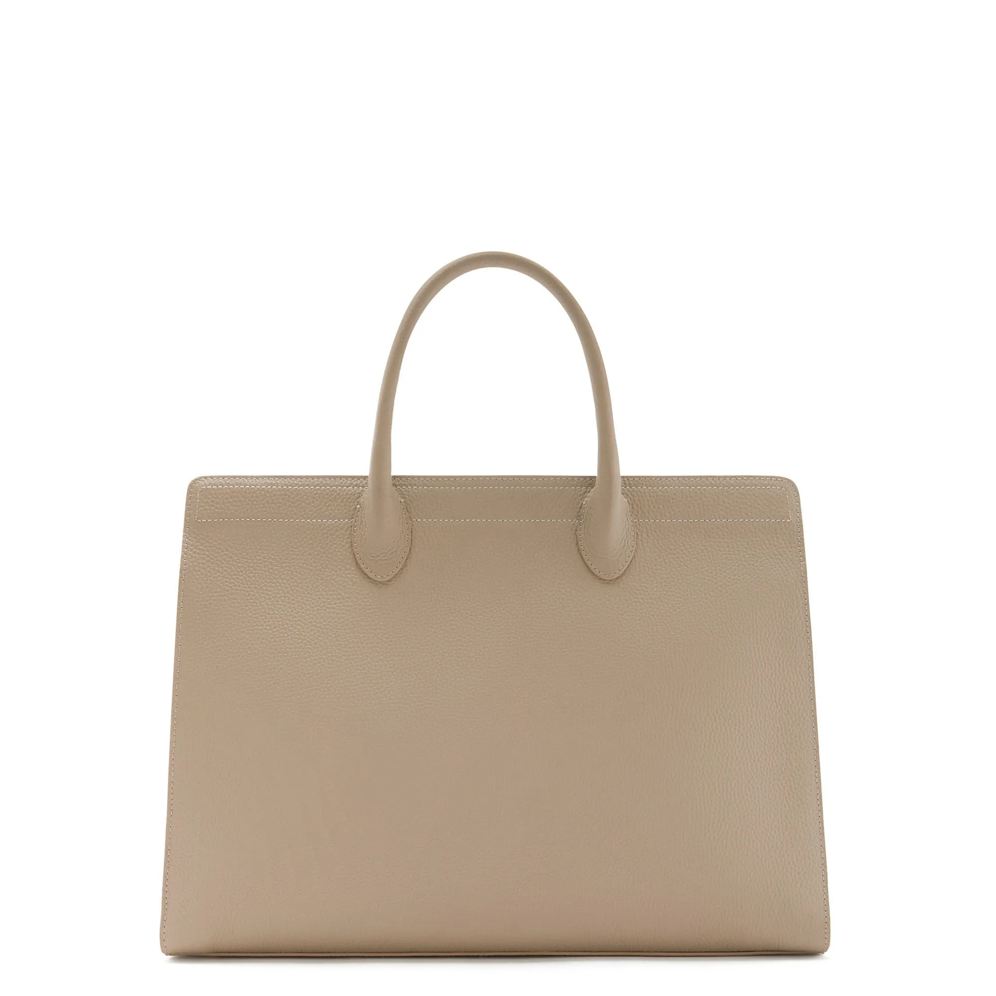 Honor Nadine taupe calfskin leather handbag with 16.4 inch laptop pocket