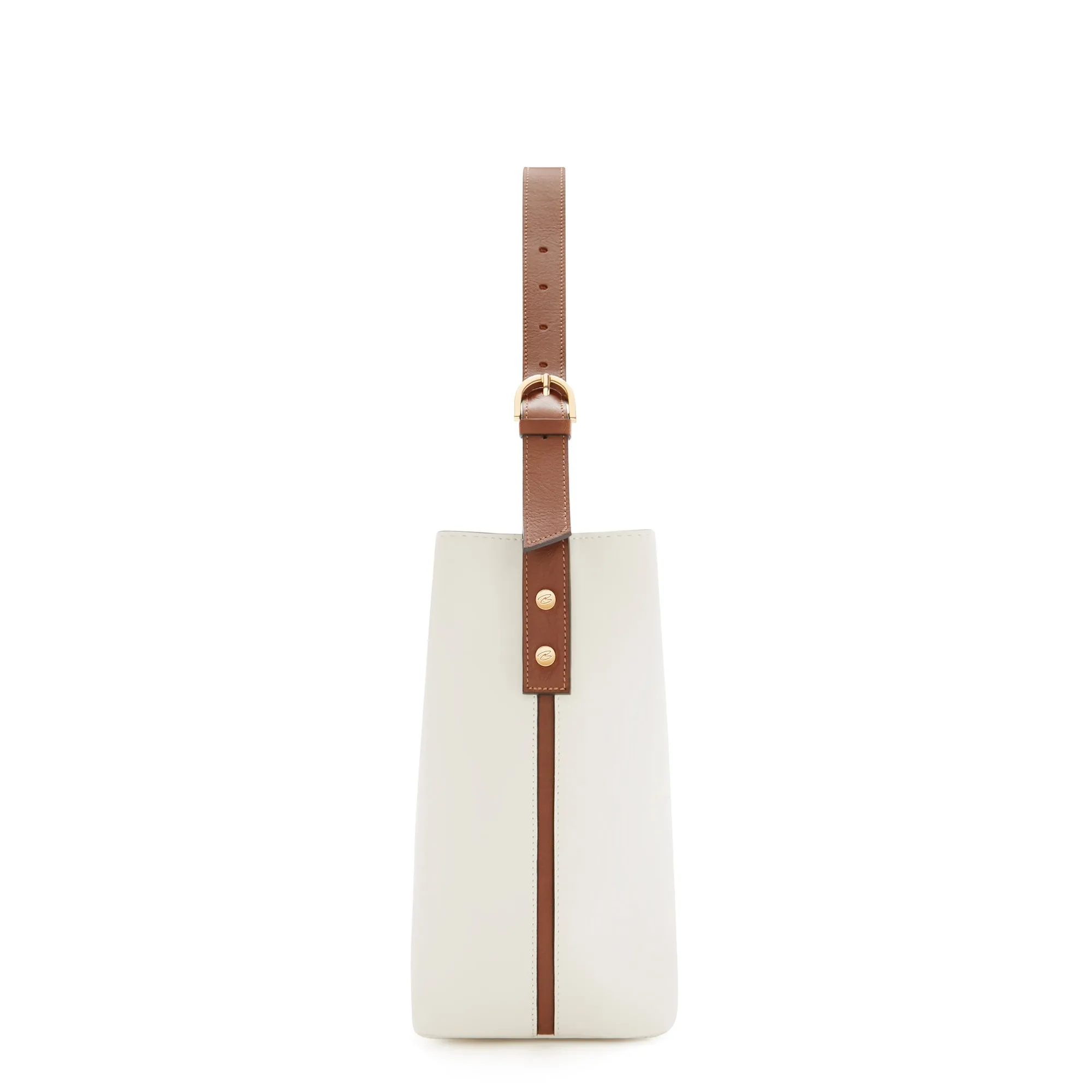 Honore Adriane Midi white leather shoulder bag calfskin leather