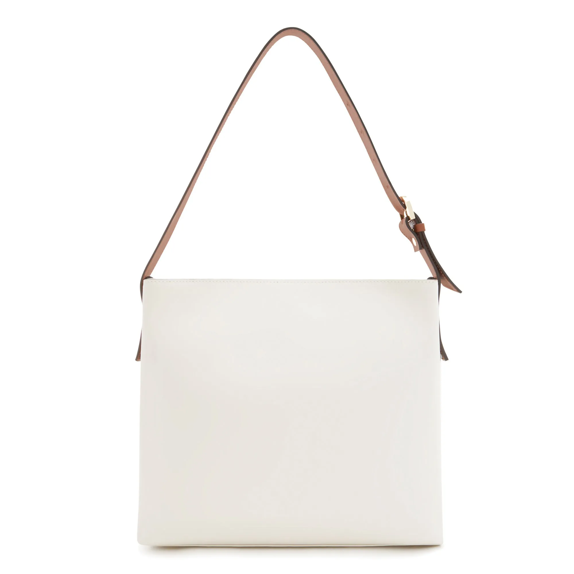 Honore Adriane Midi white leather shoulder bag calfskin leather