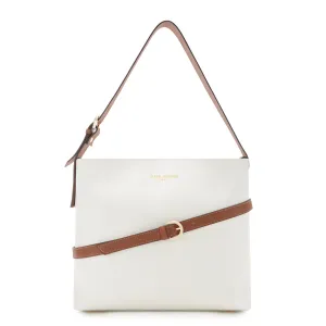 Honore Adriane Midi white leather shoulder bag calfskin leather