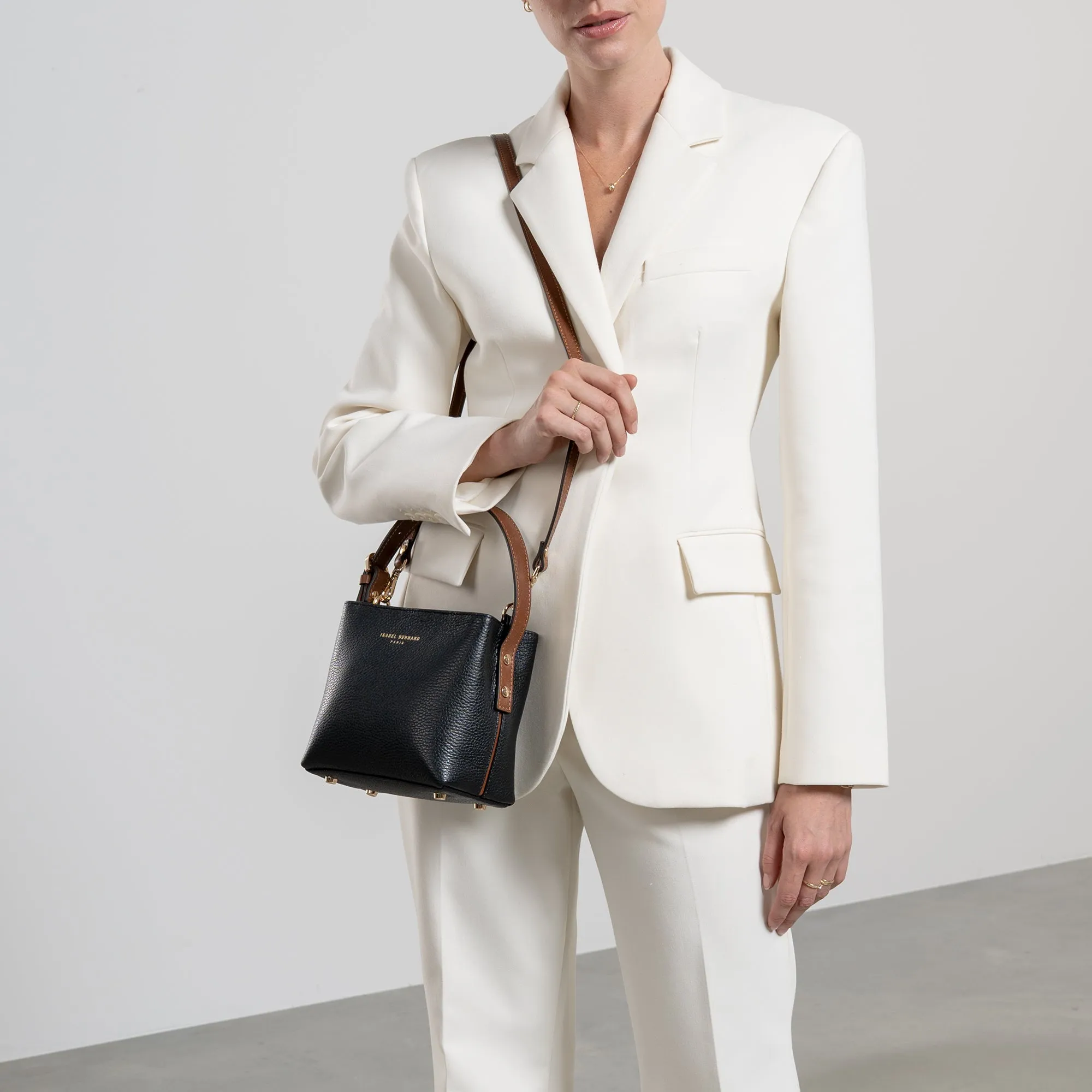 Honore Adriane Mini black leather handbag calfskin leather