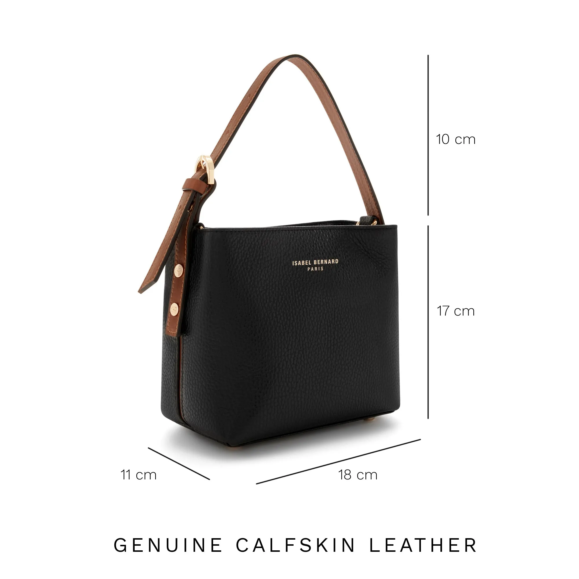 Honore Adriane Mini black leather handbag calfskin leather