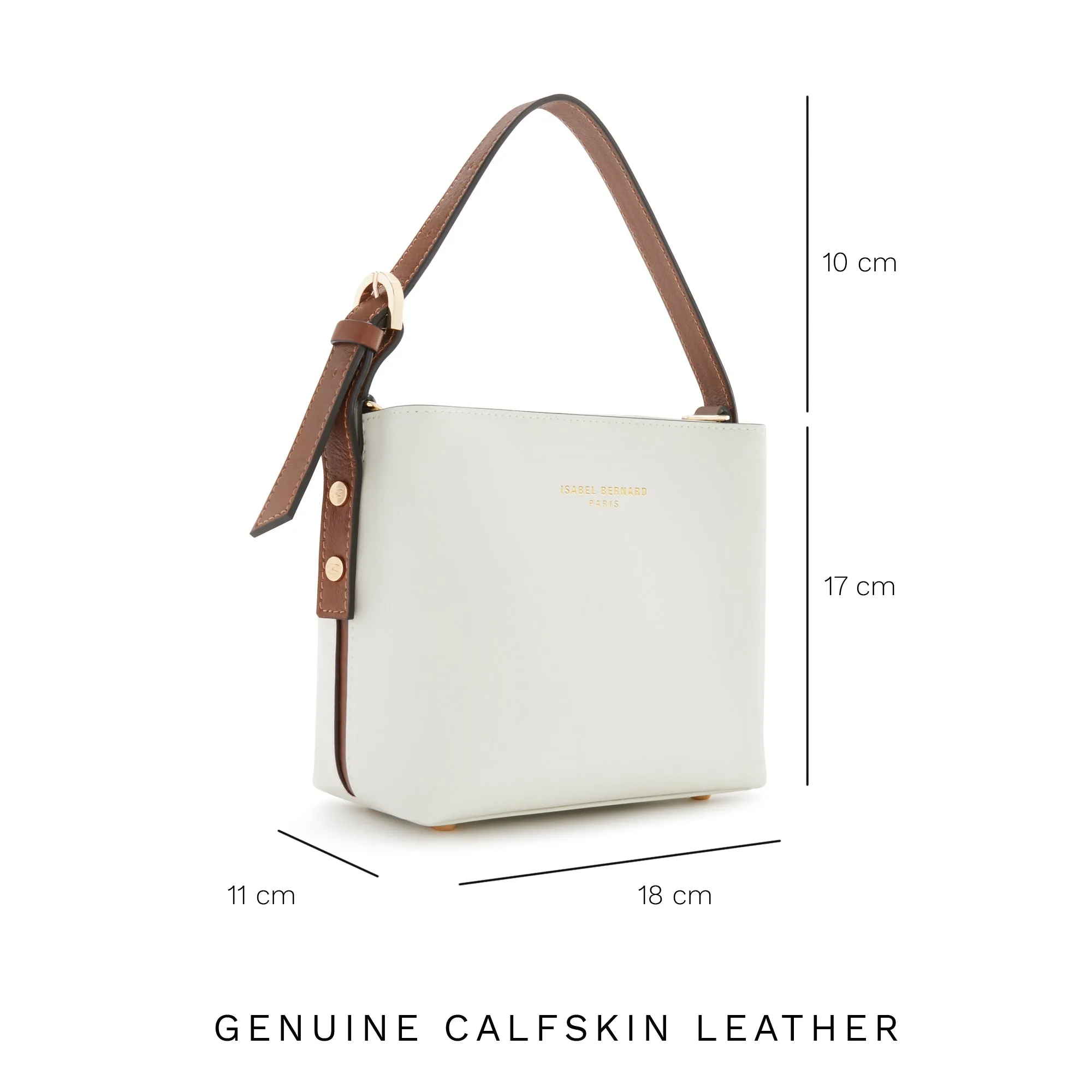 Honore Adriane Mini white leather handbag calfskin leather