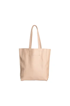 HOOPLA LEATHER OPEN TOP TOTE LIGHT PINK