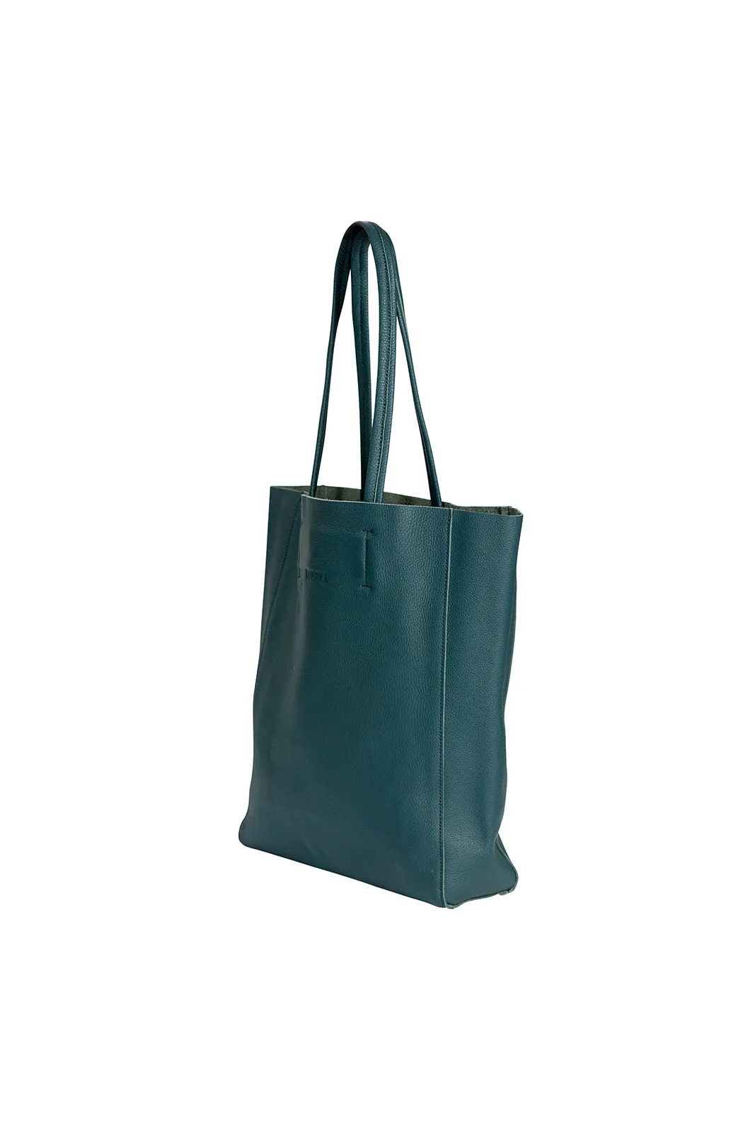 HOOPLA LEATHER OPEN TOP TOTE TEAL