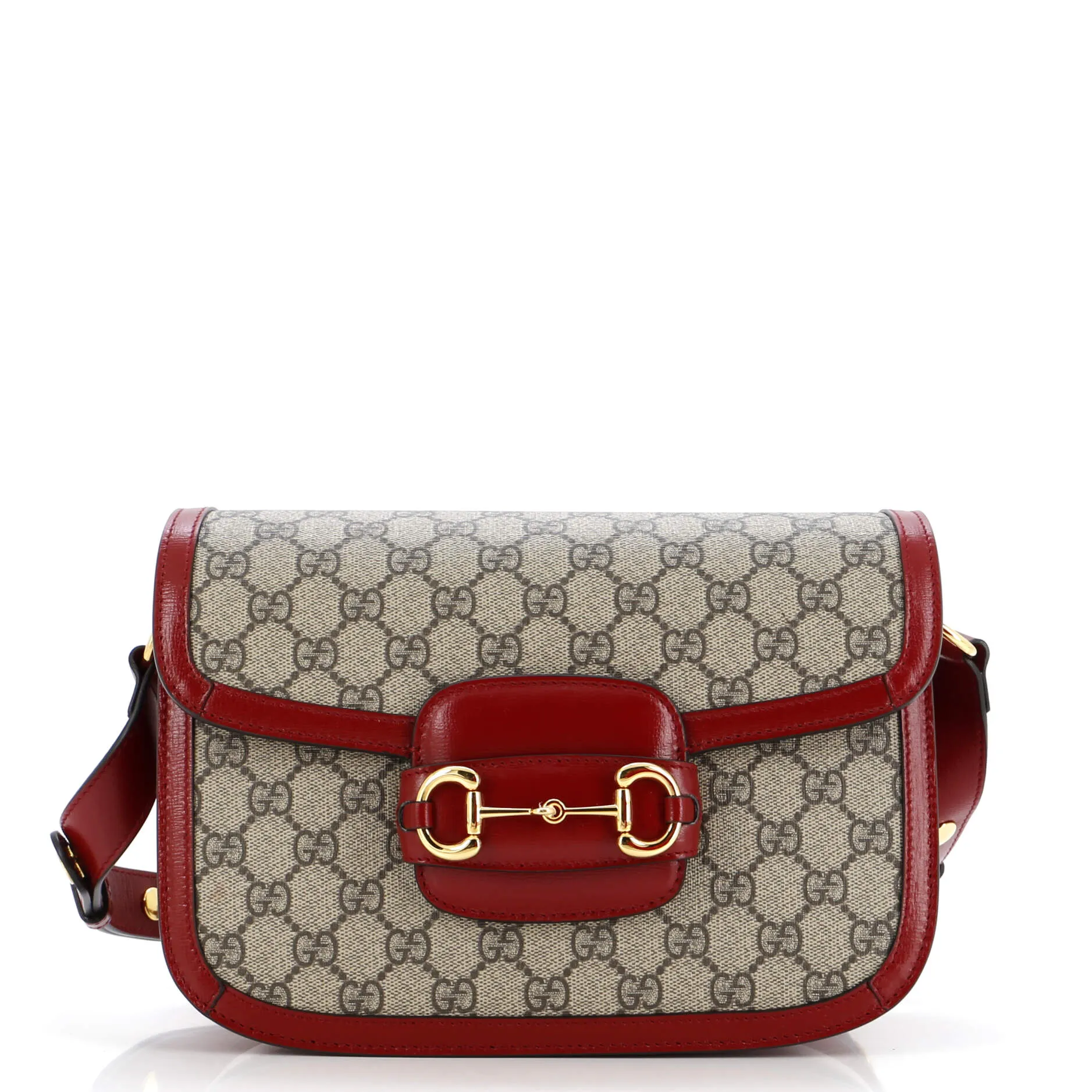 Horsebit 1955 Shoulder Bag GG Coated Canvas with Leather Small