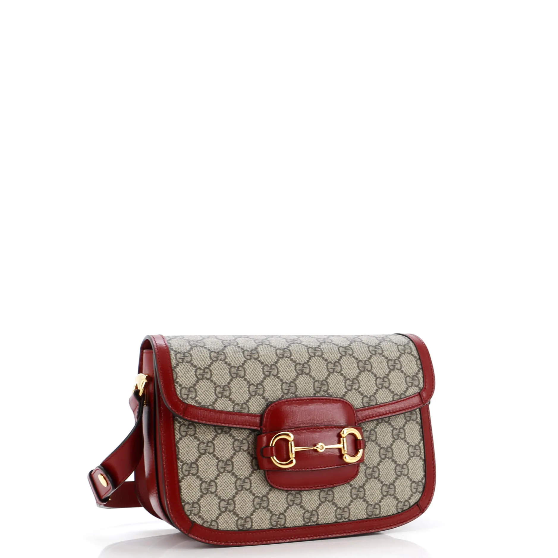 Horsebit 1955 Shoulder Bag GG Coated Canvas with Leather Small