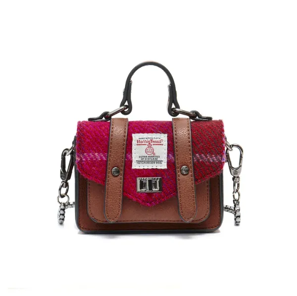 Islander Tartan Wee Satchel with Harris Tweed