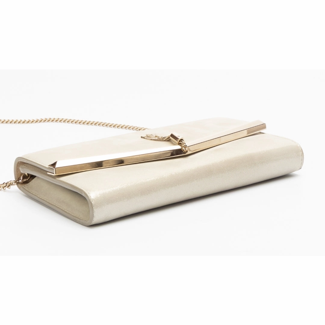 Jimmy Choo Gold Leather Emmie Clutch