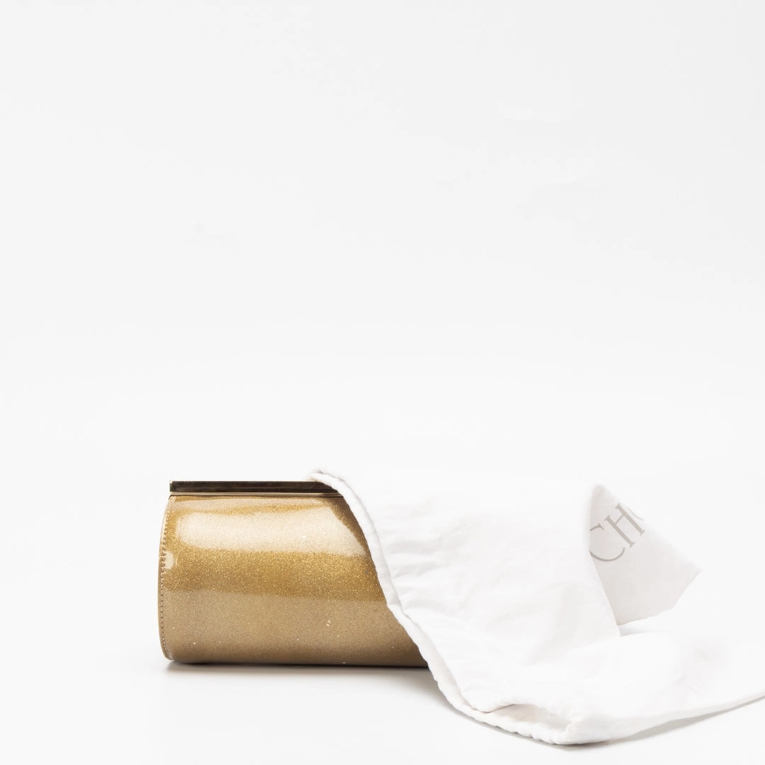Jimmy Choo Metallic Gold Round Clutch