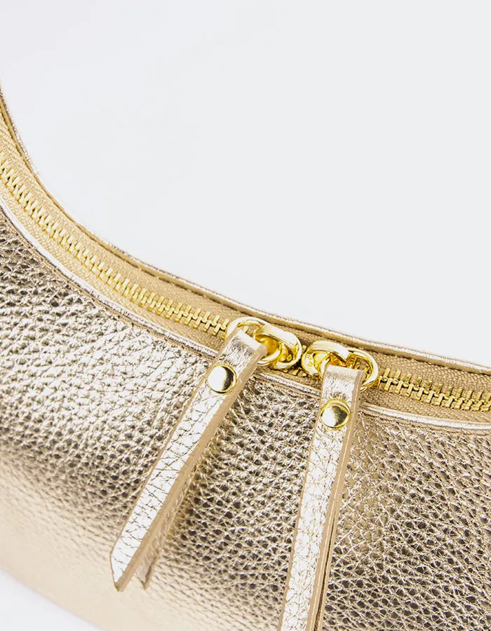 Josette Gold Metal Leather