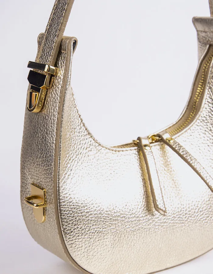 Josette Gold Metal Leather