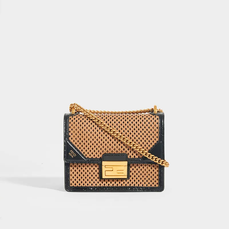 Kan U Small Shoulder Bag in Brown/Black Leather