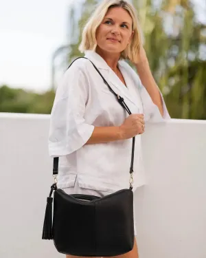 Kasey Stripe Crossbody Bag Black