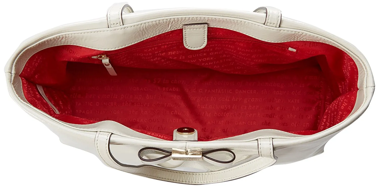 Kate Spade New York Veranda Place Patent Small Evie Tote Vanilla Sky