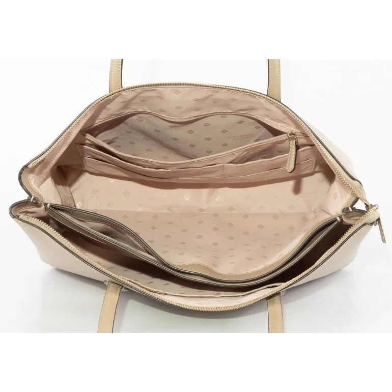 Kate Spade Taupe Leather All Day Zip Tote