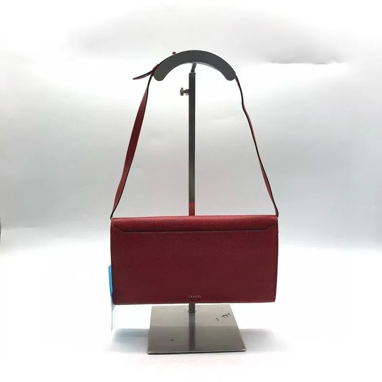 Lancel Red Leather Shoulder Bag Medium