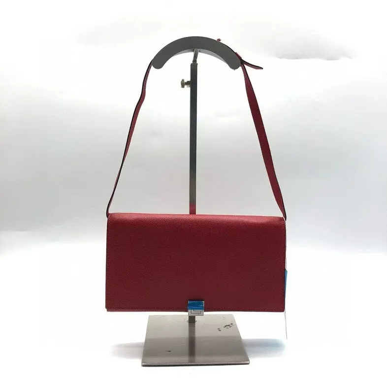 Lancel Red Leather Shoulder Bag Medium