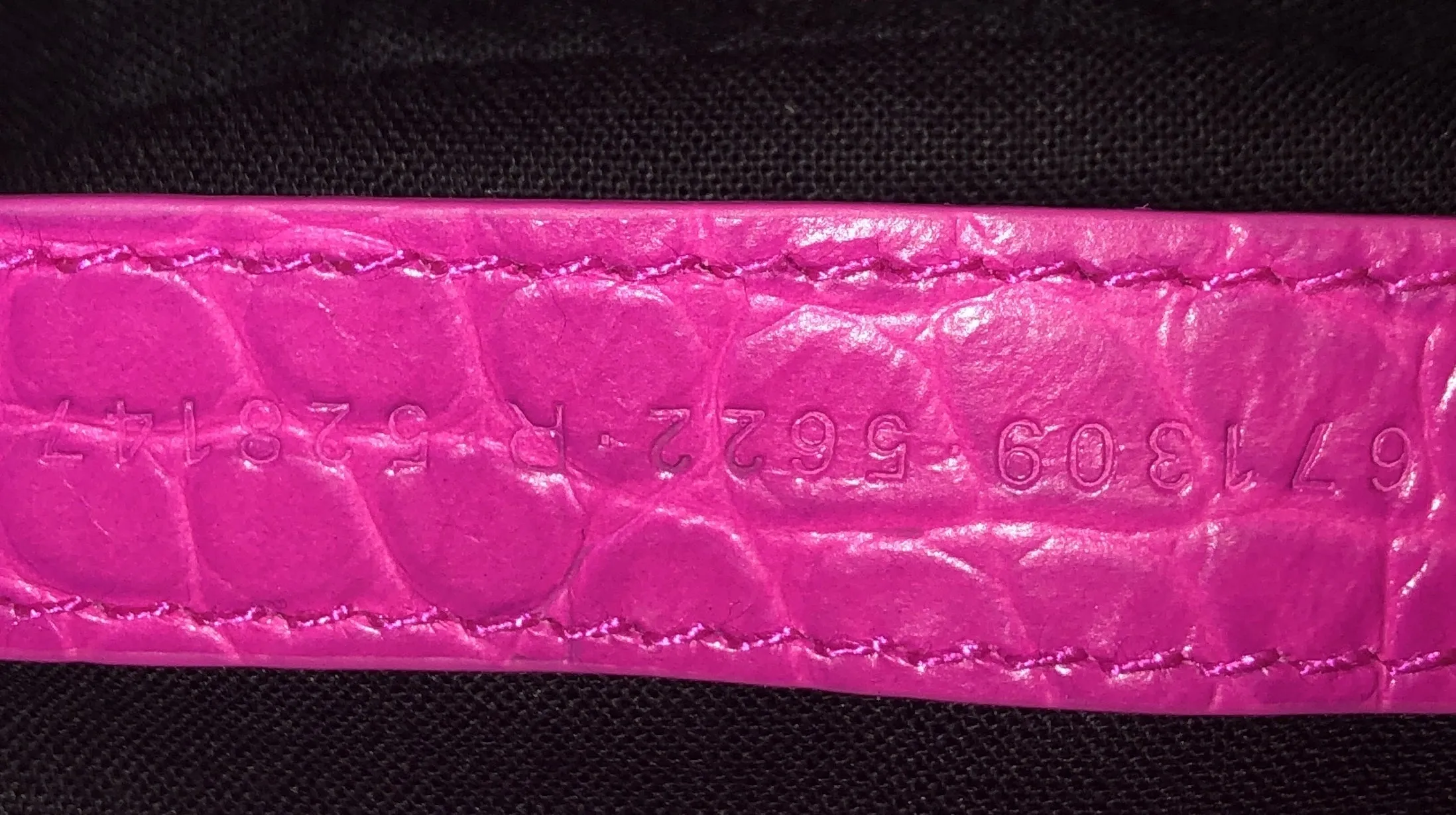 Le Cagole Giant Studs Shoulder Bag Crocodile Embossed Leather XS