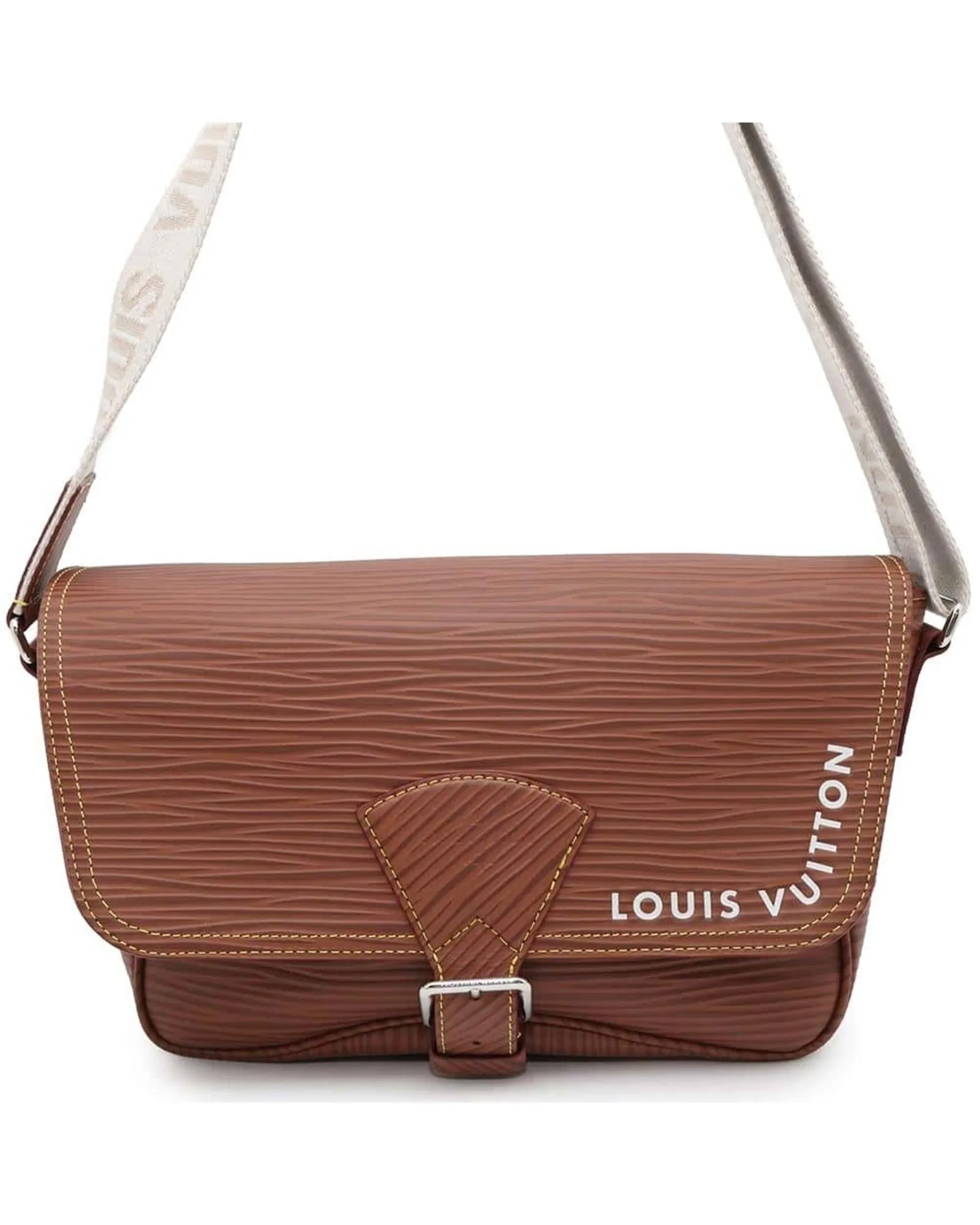 Leather Montsouris Backpack with Dust Bag and Name Tag