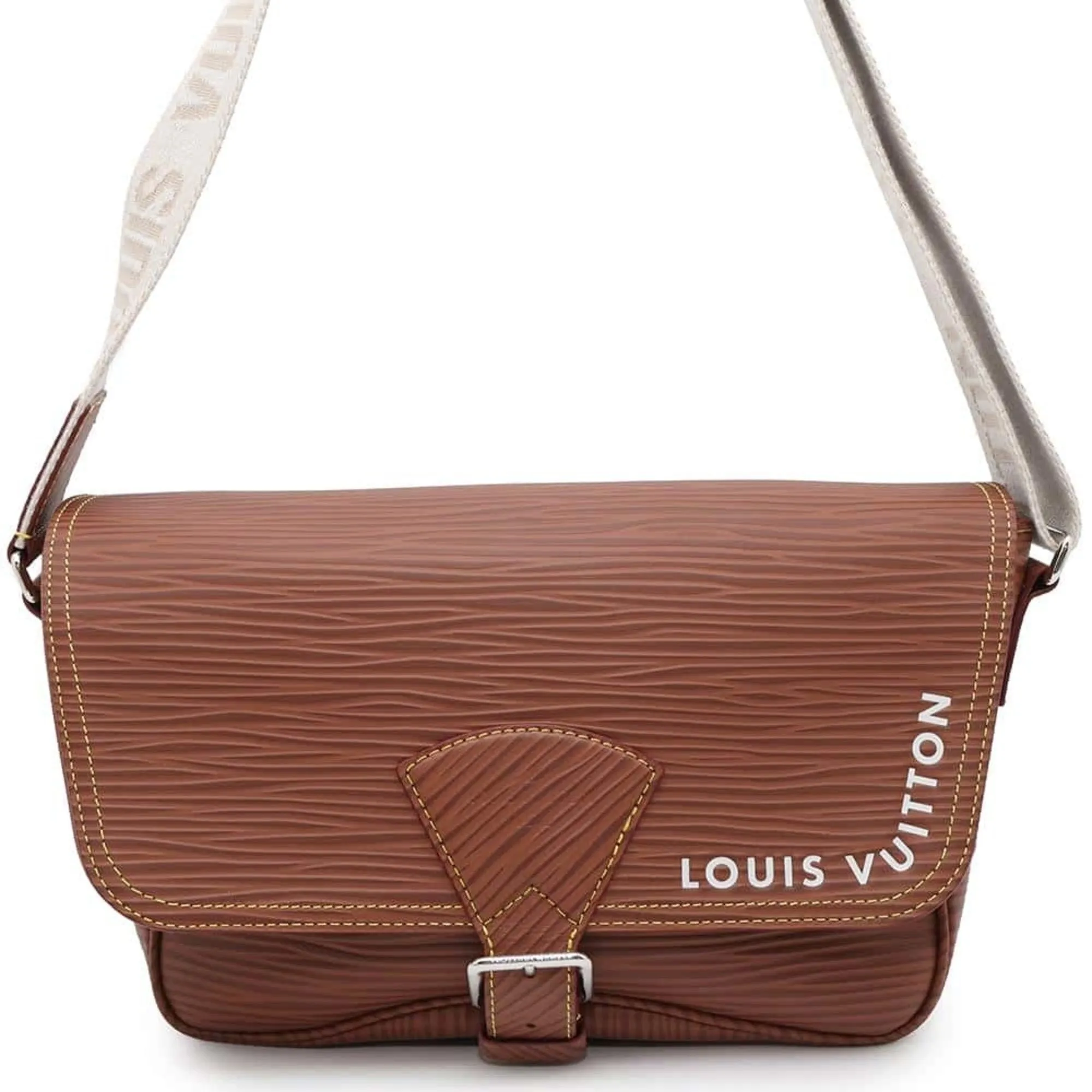 Leather Montsouris Backpack with Dust Bag and Name Tag
