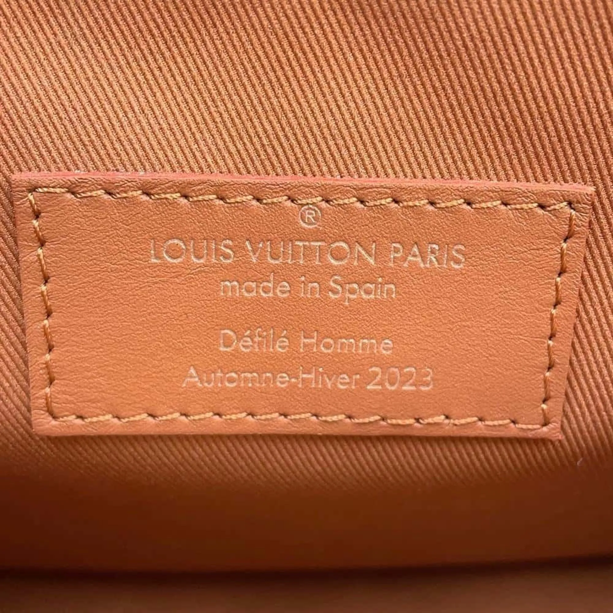 Leather Montsouris Backpack with Dust Bag and Name Tag