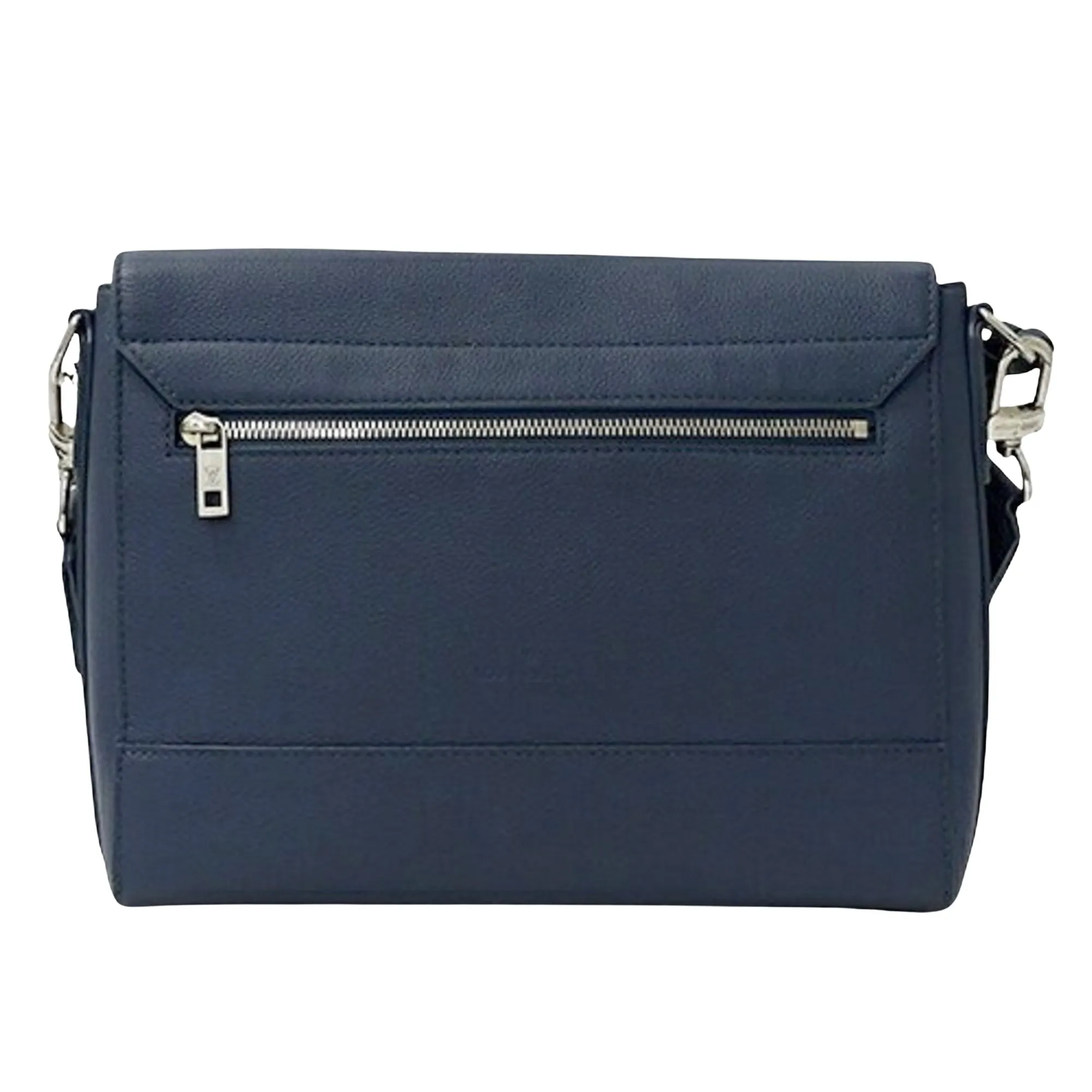 Leather Shoulder Bag with Charm and Strap