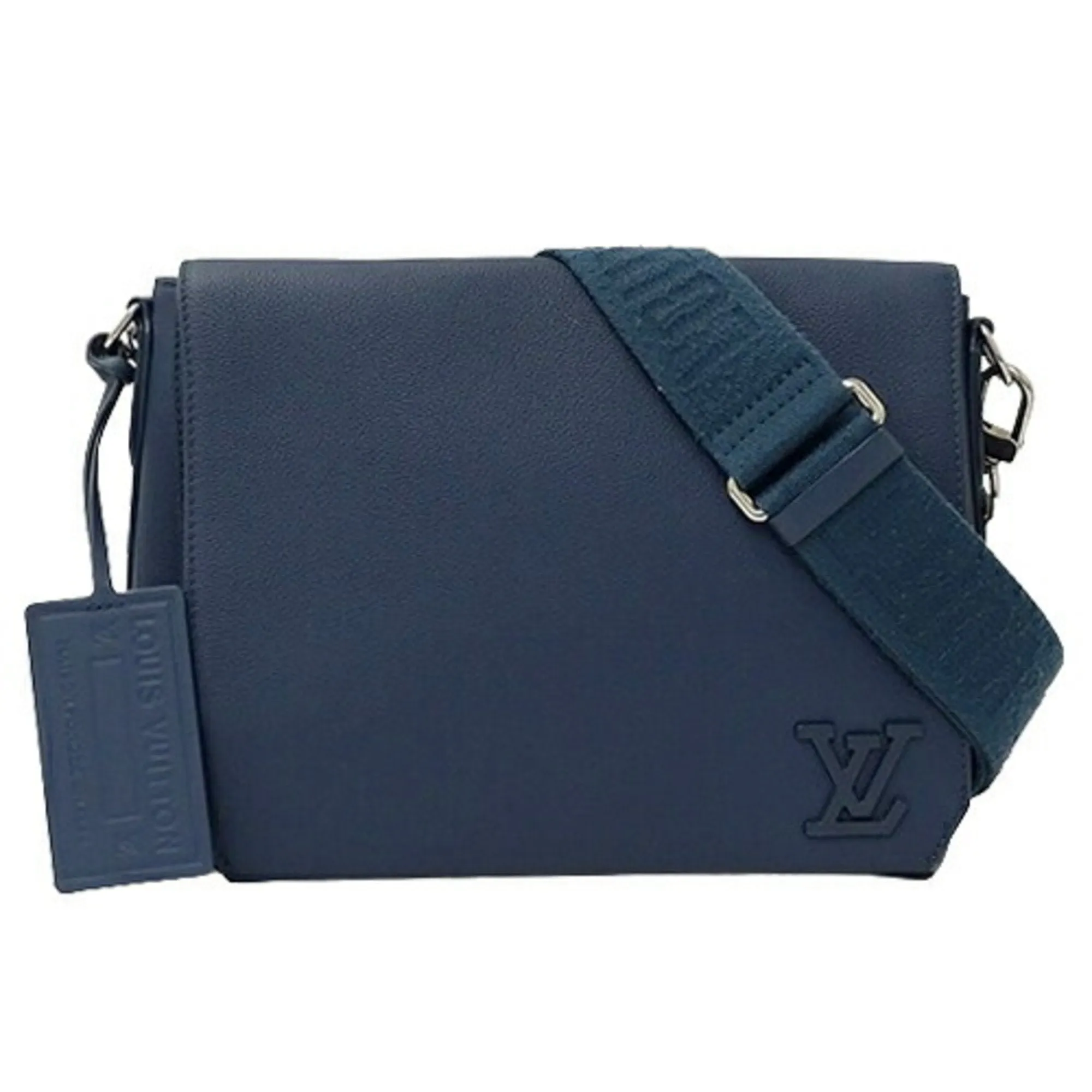 Leather Shoulder Bag with Charm and Strap