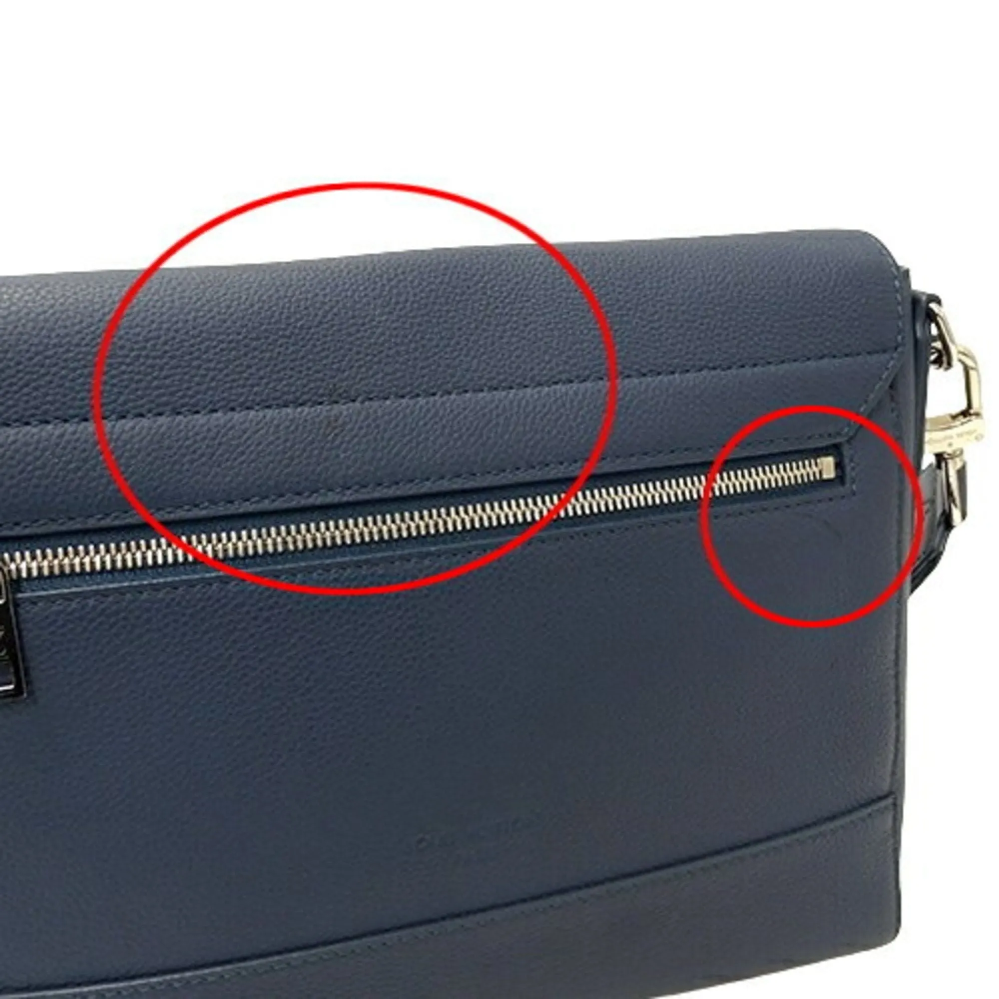 Leather Shoulder Bag with Charm and Strap
