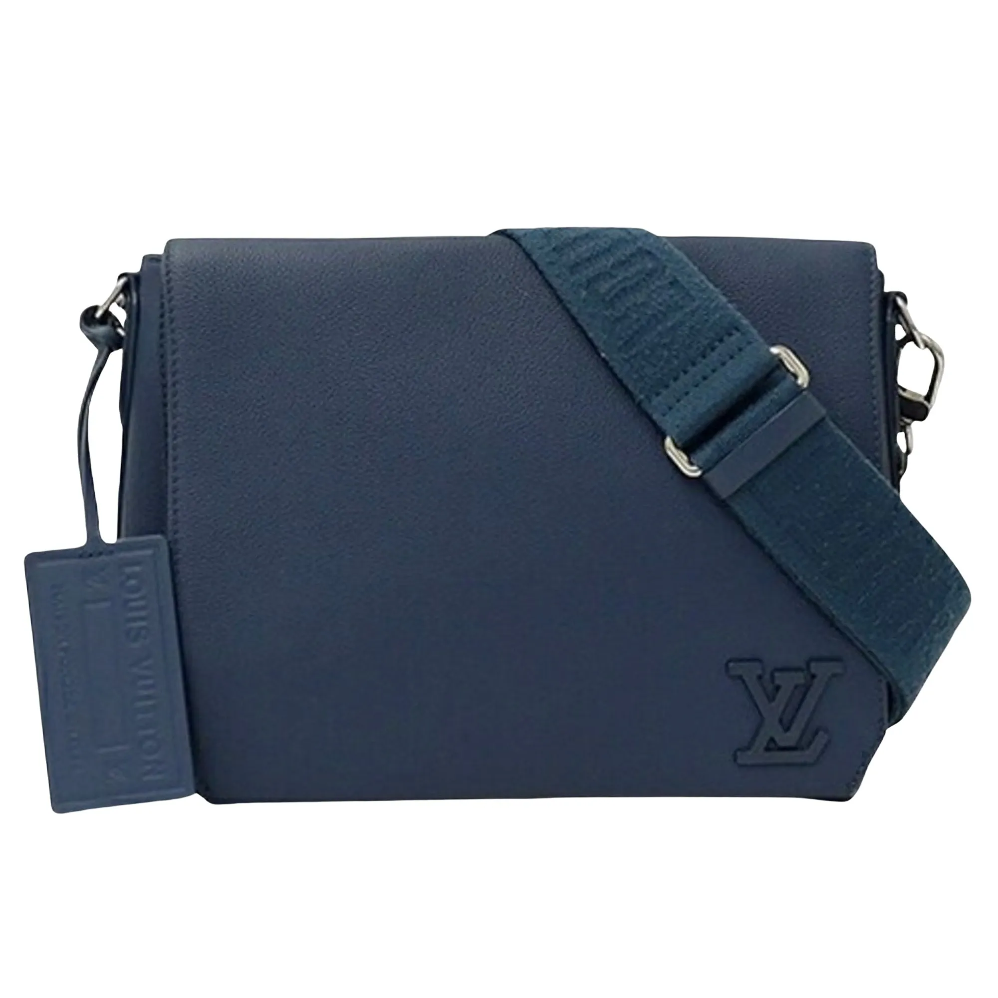 Leather Shoulder Bag with Charm and Strap