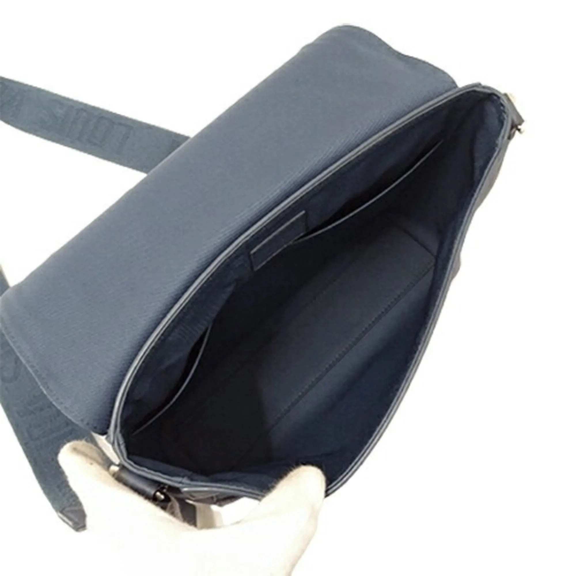 Leather Shoulder Bag with Charm and Strap