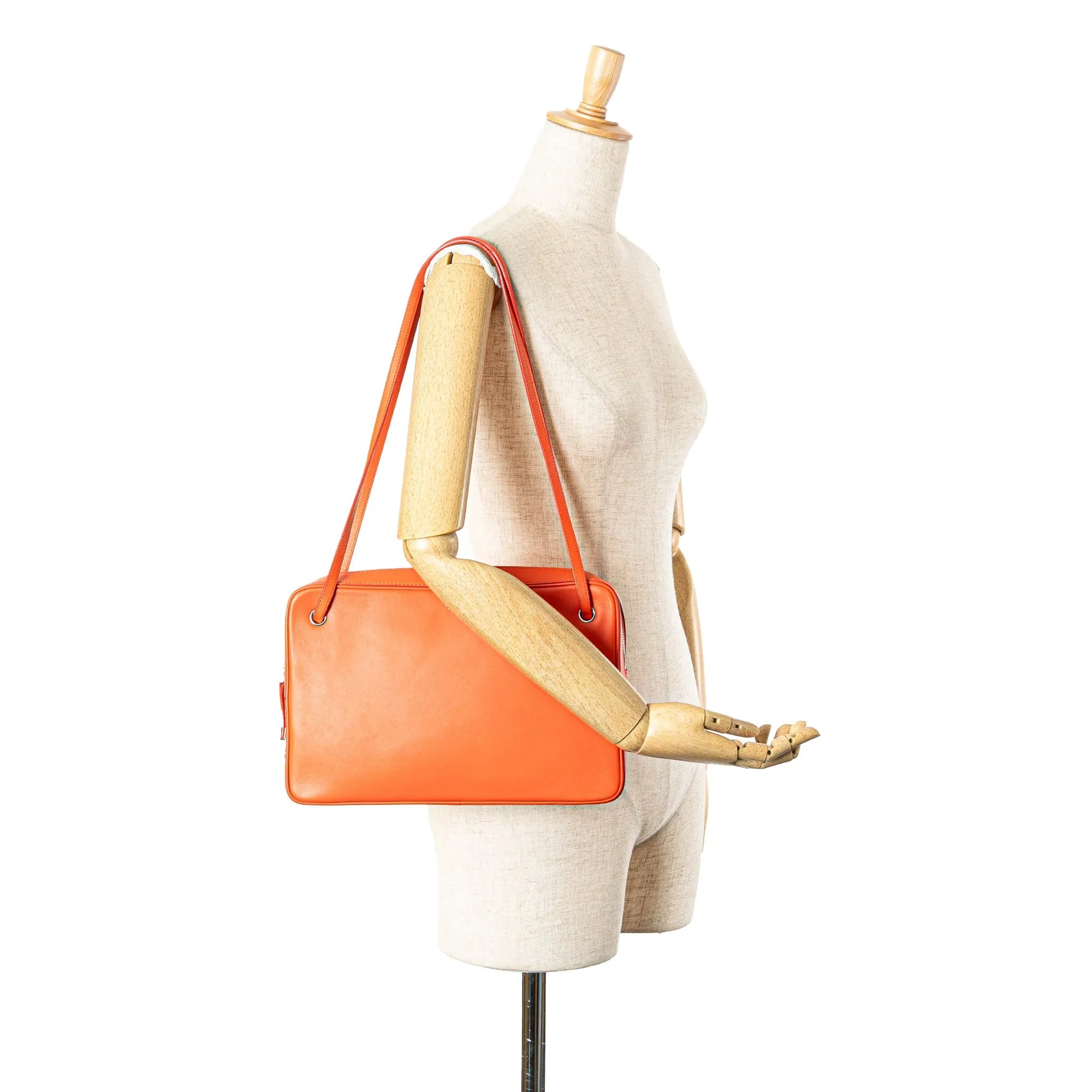 Leather Side Lock Dragonne Shoulder Bag