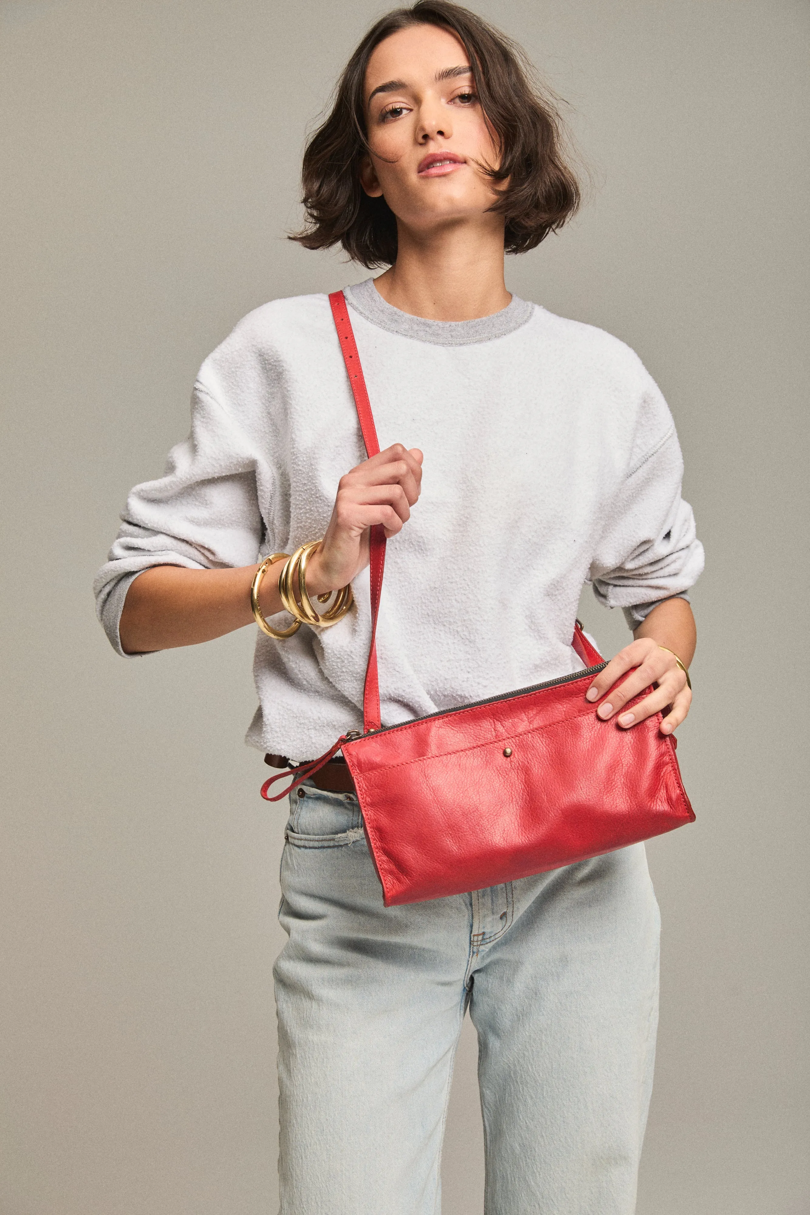 Lily Crossbody - Heritage "Broken-In" Leather Red