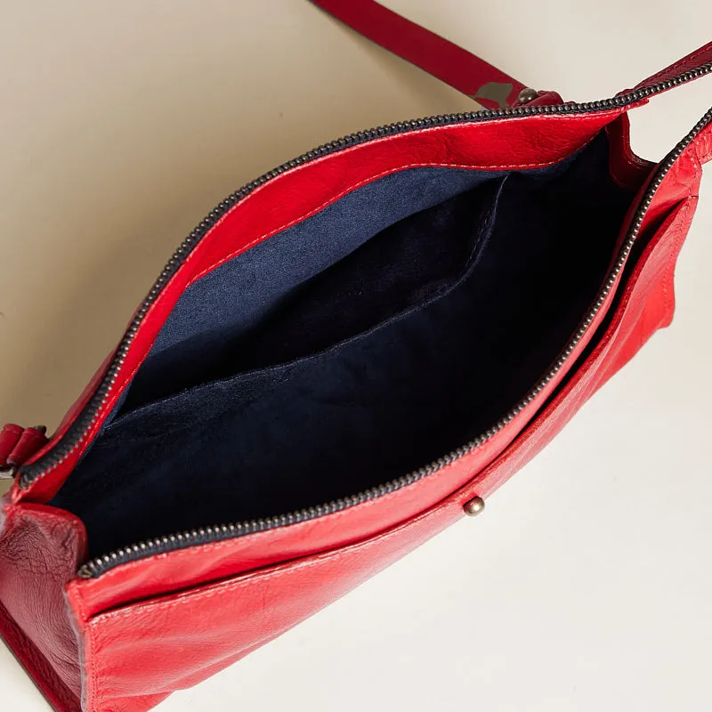 Lily Crossbody - Heritage "Broken-In" Leather Red