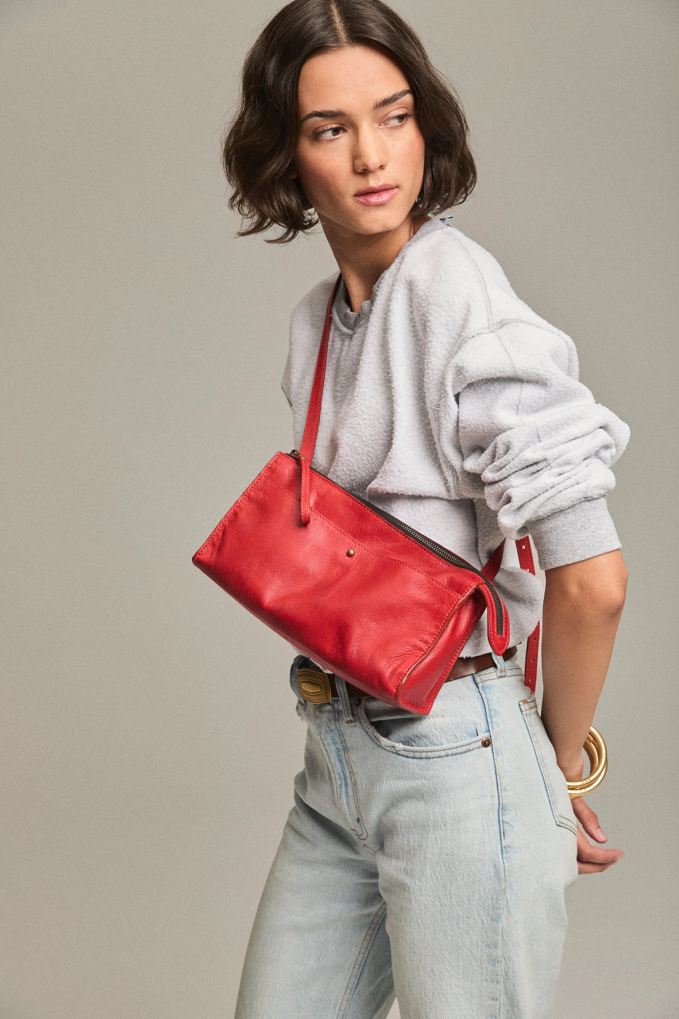 Lily Crossbody - Heritage "Broken-In" Leather Red