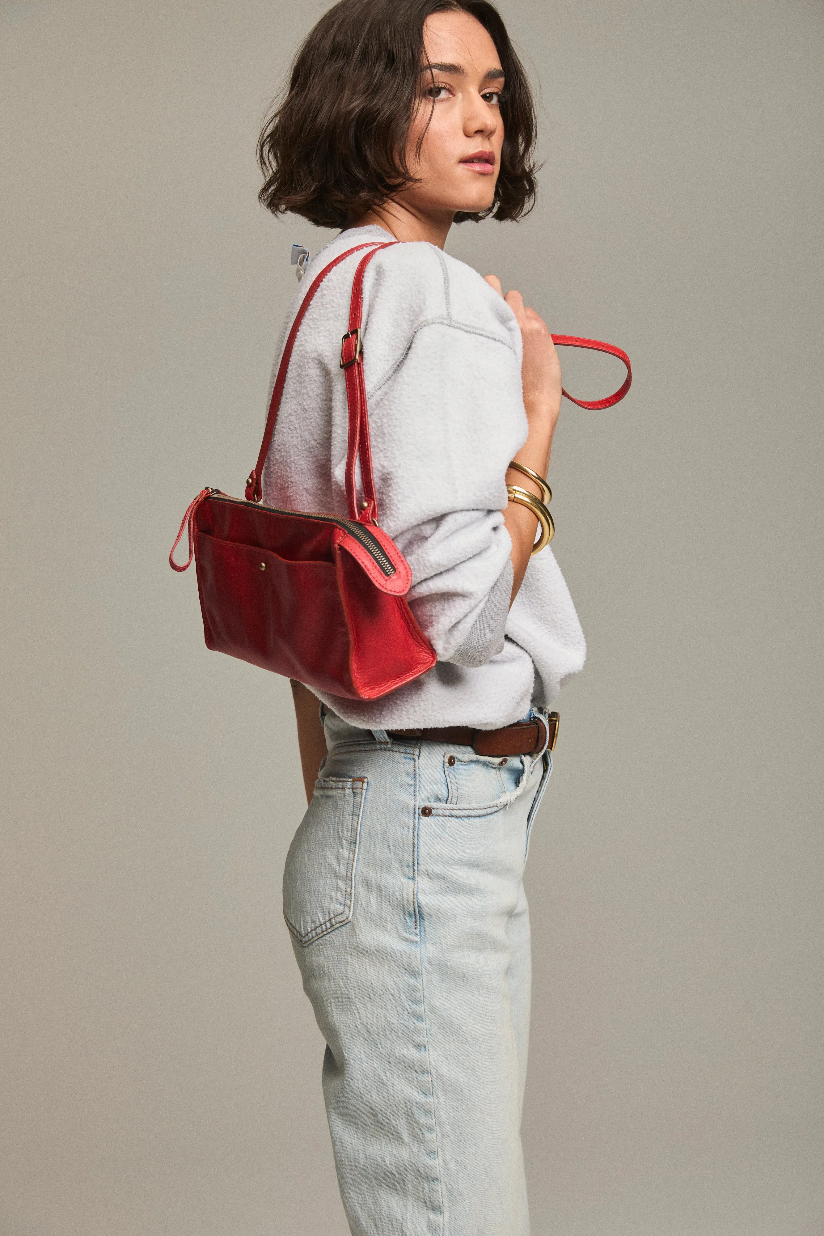 Lily Crossbody - Heritage "Broken-In" Leather Red