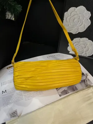 Loewe Lemon Yellow Lantern Pleated Pouch Shoulder Bag