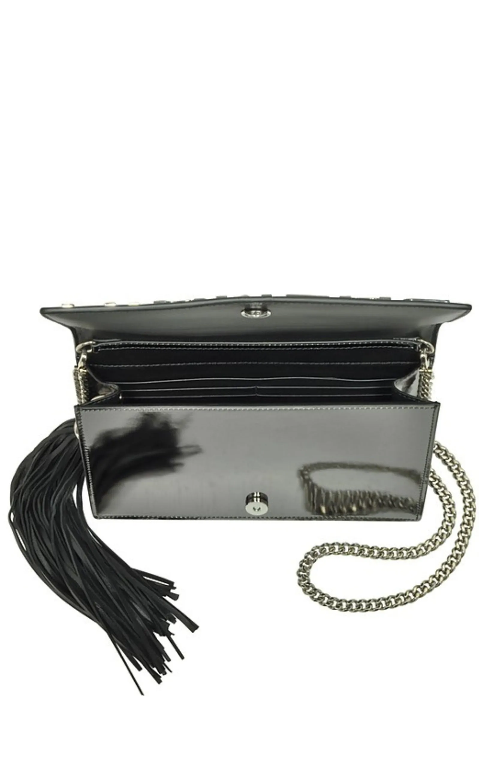 Logo Mirror Leather Crossbody Bag