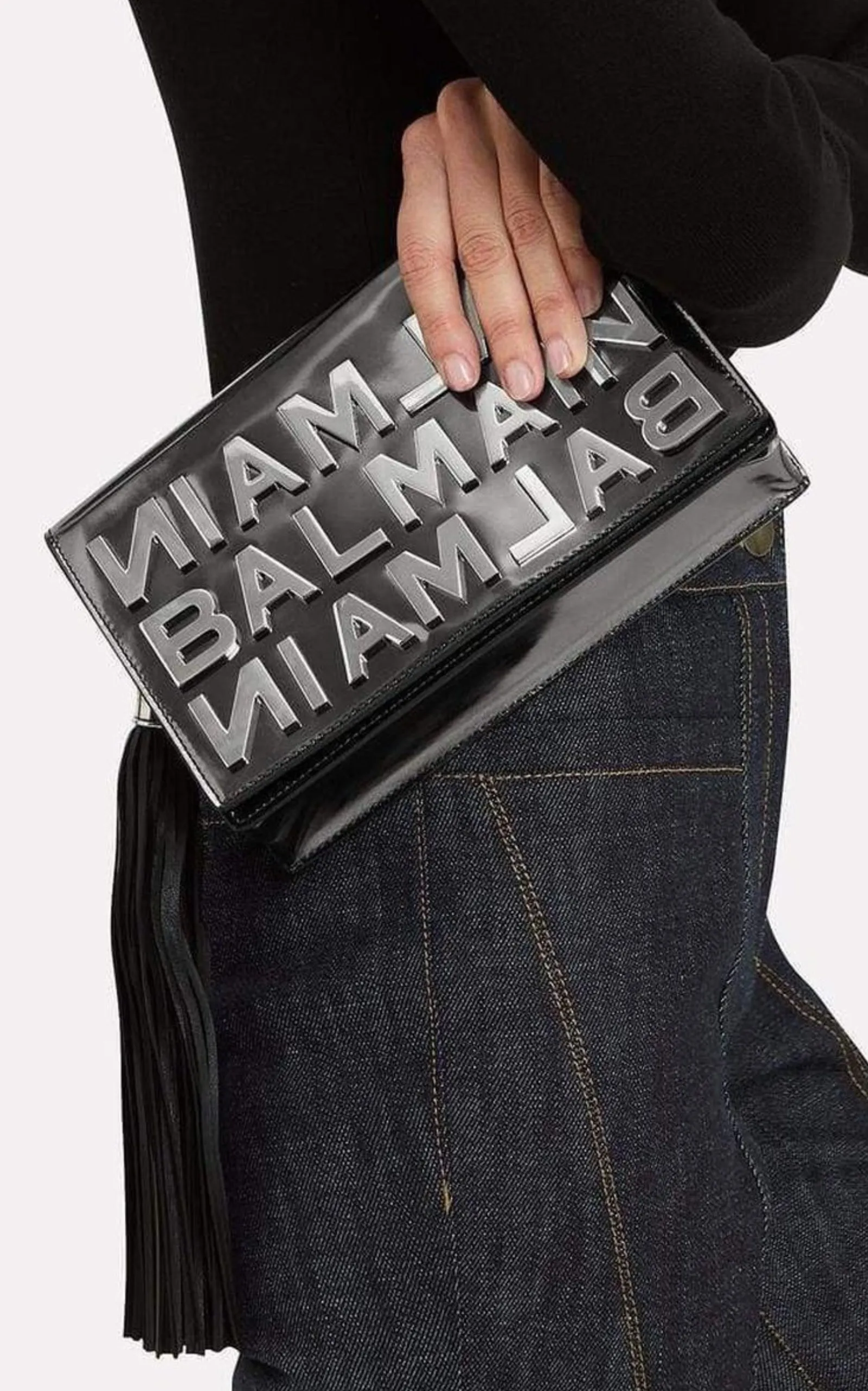 Logo Mirror Leather Crossbody Bag