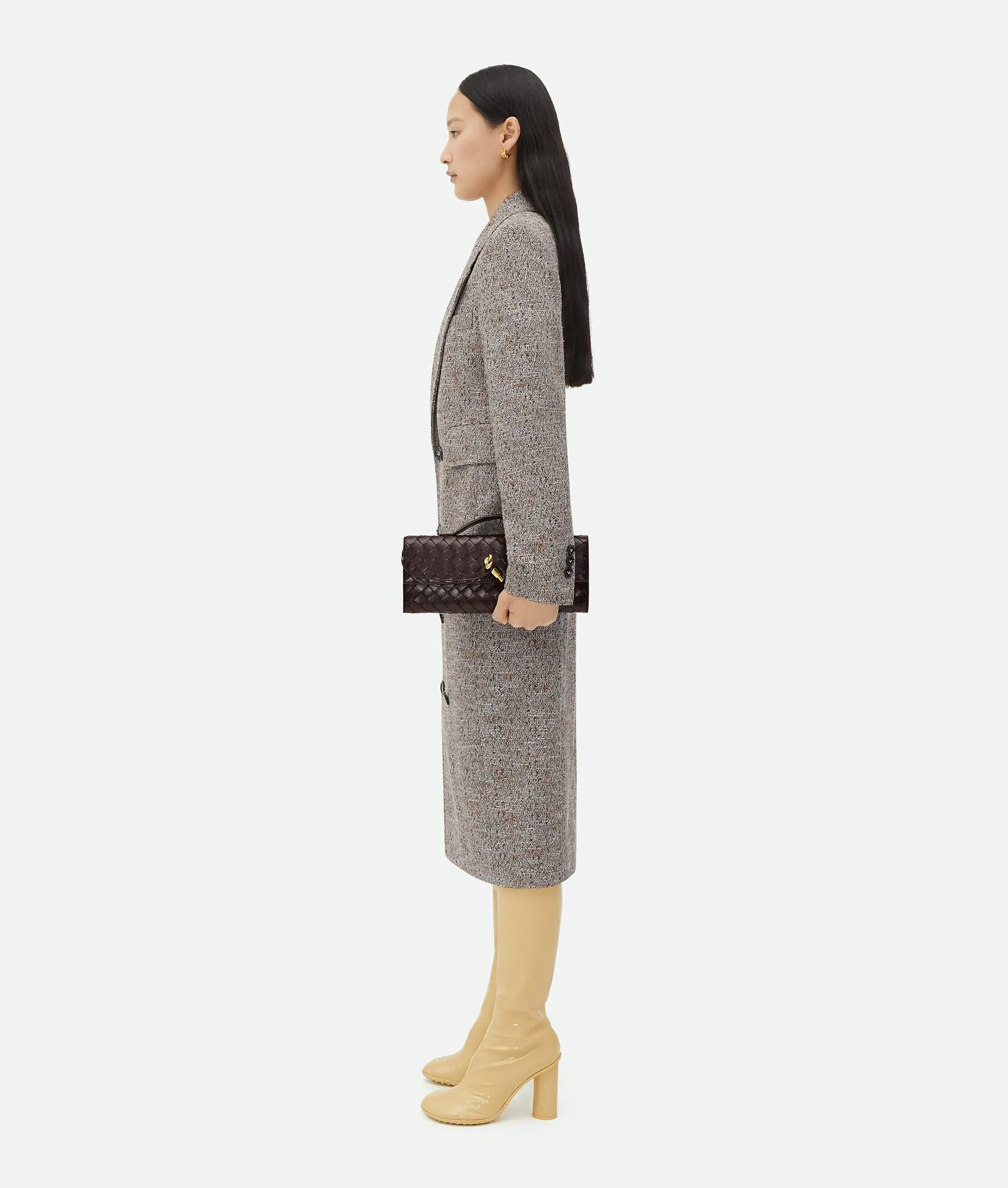 Long Clutch Andiamo Top Handle, Fondant