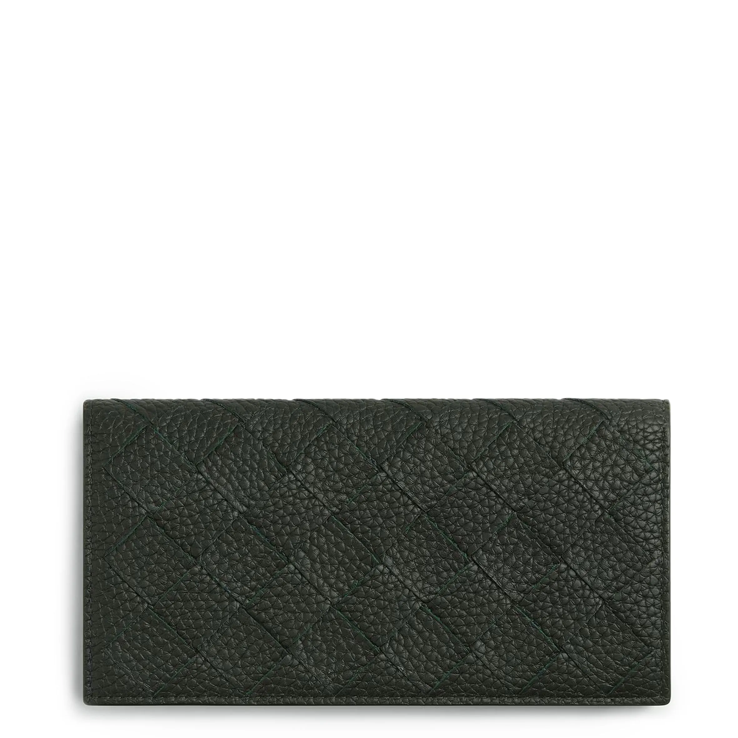 Long Wallet flap Chq Grain, Dark Green