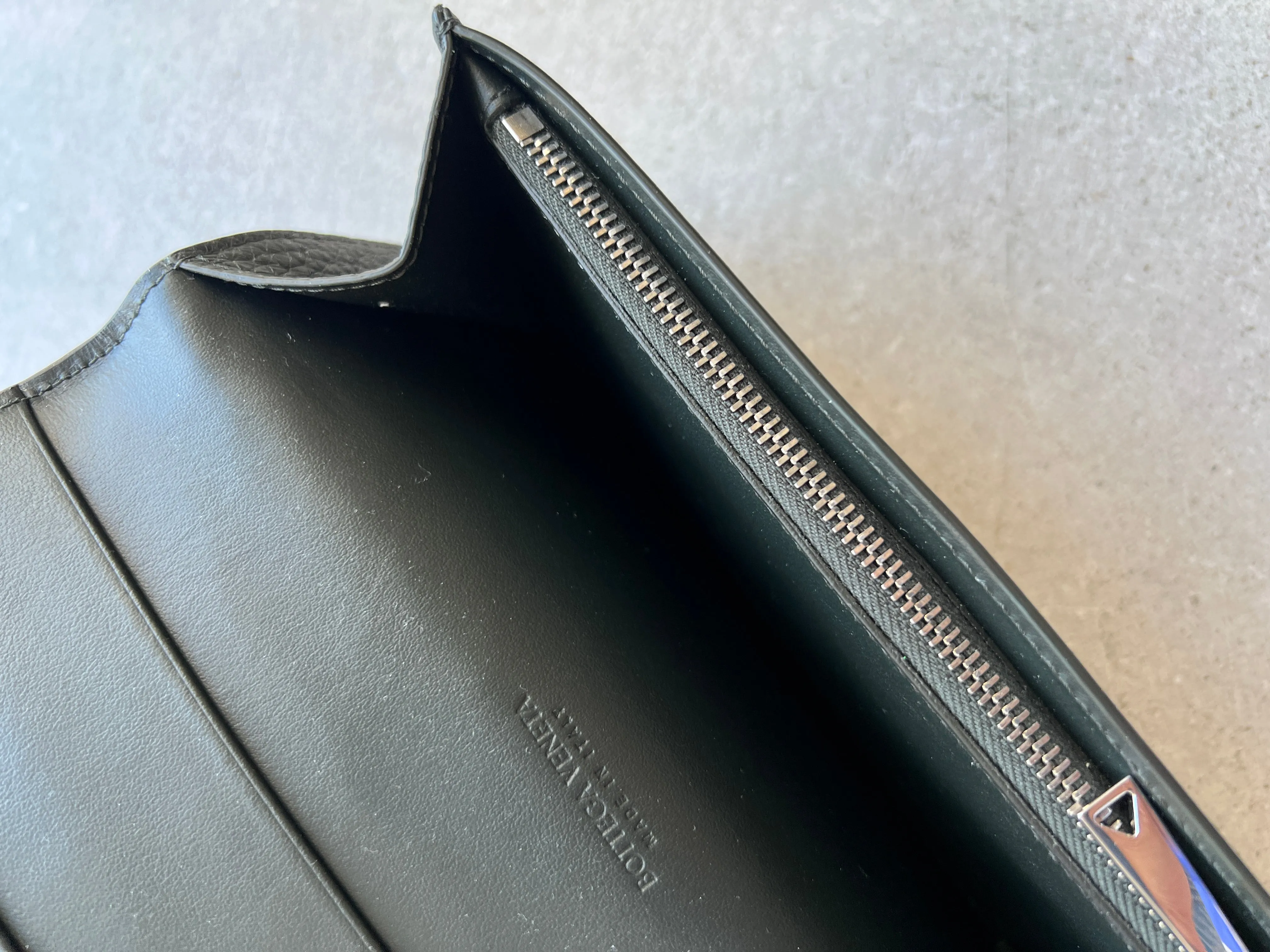 Long Wallet flap Chq Grain, Dark Green