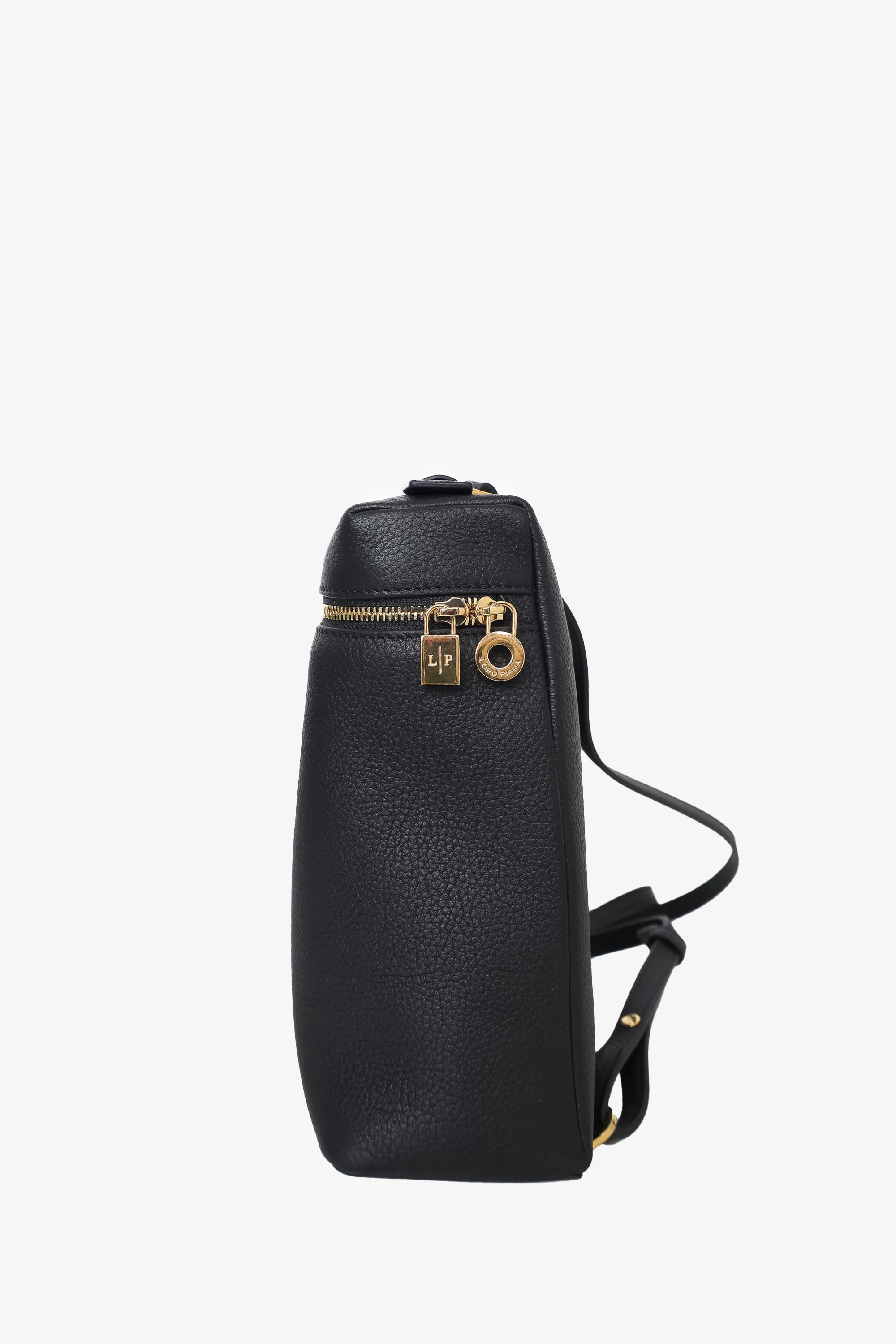 Loro Piana Black Leather Extra Pocket Backpack