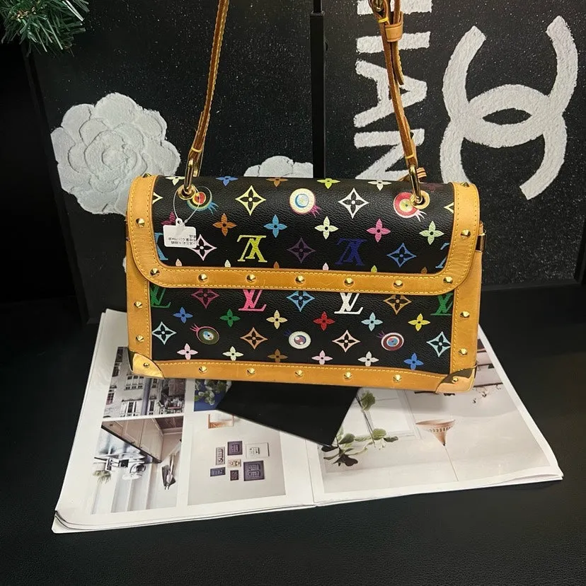 Louis Vuitton Black Multicolor Big Eye Surya Shoulder Bag